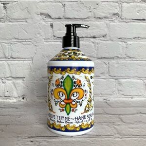 Perugia Italian Deruta OLIVE THYME Hand Soap 21.5oz pump beautiful design bottle
